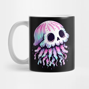Pastel Goth Colorful Skull Jellyfish Mug